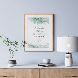 Waterverf Green Lao Tzu Quote Poster