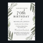 Waterverf Green Leaf 70th Birthday Invitation Kaart<br><div class="desc">Waterverf Green Leaf 70th Birthday Invitation Matching collectie voor uitnodiging beschikbaar in Niche and Nest Store</div>