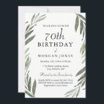 Waterverf Green Leaf 70th Birthday Invitation Kaart<br><div class="desc">Waterverf Green Leaf 70th Birthday Invitation Matching collectie voor uitnodiging beschikbaar in Niche and Nest Store</div>