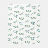 Waterverf Green Leaf Pattern – Elegant Botanisch Fleece Deken (Voorkant)