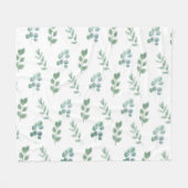Waterverf Green Leaf Pattern – Elegant Botanisch Fleece Deken (Voorkant (Horizontaal))