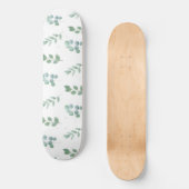 Waterverf Green Leaf Pattern – Elegant Botanisch Persoonlijk Skateboard (Voorkant)