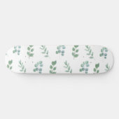 Waterverf Green Leaf Pattern – Elegant Botanisch Persoonlijk Skateboard (Horizontaal)