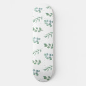 Waterverf Green Leaf Pattern – Elegant Botanisch Persoonlijk Skateboard (Voorkant)