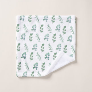 Waterverf Green Leaf Pattern – Elegant Botanisch Washandje