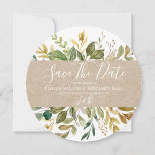 Waterverf Green Leaf Summer Wedding Herfst Save The Date