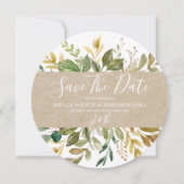Waterverf Green Leaf Summer Wedding Herfst Save The Date (Voorkant)