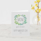 Waterverf Green Leaf Wreath | MOEDERDAG Kaart (Gele Bloem)