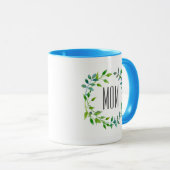 Waterverf Green Leaf Wreath | Moederdag Mok (Voorkant rechts)