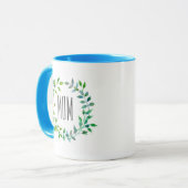 Waterverf Green Leaf Wreath | Moederdag Mok (Voorkant links)