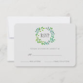 Waterverf Green Leaf Wreath | RSVP (Voorkant)