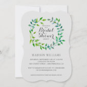 Waterverf Green Leaf Wreath | Vrijgezellenfeest Kaart (Voorkant)