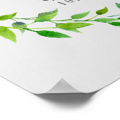 Waterverf Green Leaf Wreath | Weddenschap Poster (Hoek)
