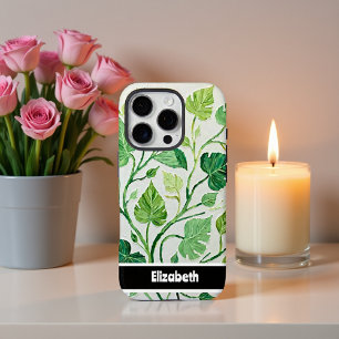 Waterverf Green Leafy Botanical Smartphone iPhone 16 Pro Hoesje