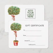 Waterverf Green Leaves Plant | Cadeaubon (Voorkant / Achterkant)