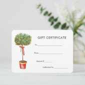 Waterverf Green Leaves Plant | Cadeaubon (Staand voorkant)