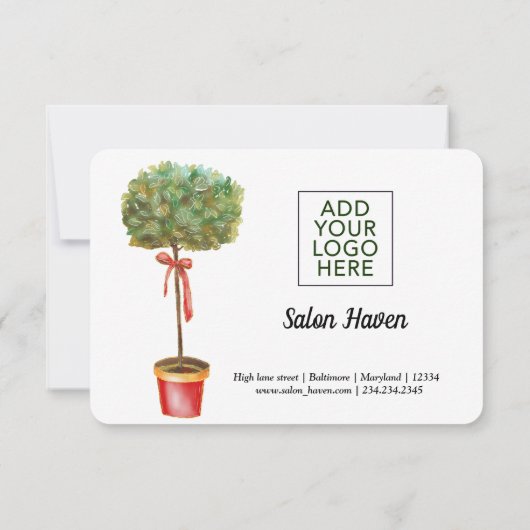 Waterverf Green Leaves Plant | Cadeaubon (Achterkant)