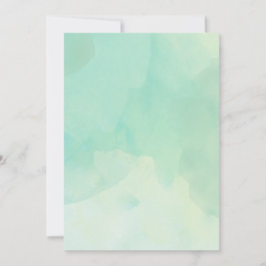 Waterverf Green | Leuke moderne bruids brunch Kaart (Achterkant)