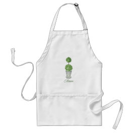 Waterverf Green Monogrammed Topiary Standaard Schort