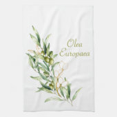 Waterverf Green Olive Branch Keukenhanddoek (Verticaal)