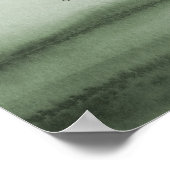 Waterverf Green Ombre Unplugged Wedding Ceremony Poster (Hoek)