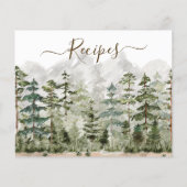 Waterverf Green Pine Forest Cooking Recept Kaart (Achterkant)