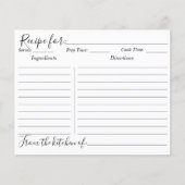 Waterverf Green Pine Forest Cooking Recept Kaart (Voorkant)