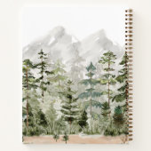 Waterverf Green Pine Forest kookboekrecept Notitieboek (Achterkant)