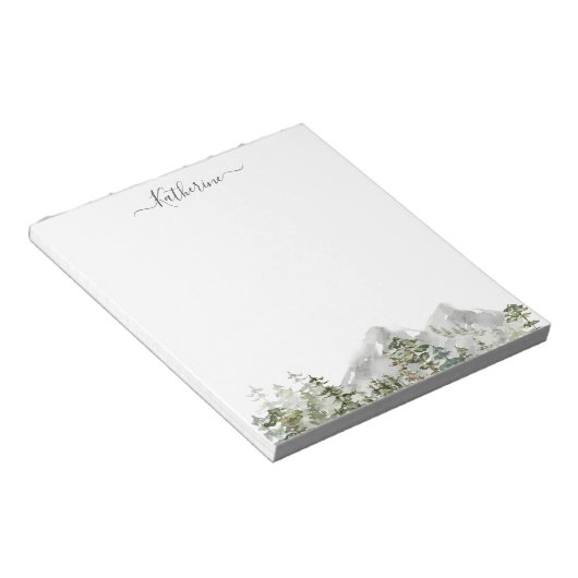 Waterverf Green Pine Forest Notitieblok (Schuin)