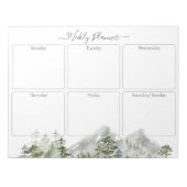 Waterverf Green Pine Forest Weekly Planner Notitieblok (Voorkant)