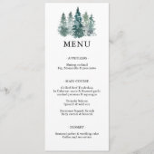 Waterverf Green Pine Spruce Trees Wedding MENU (Voorkant)