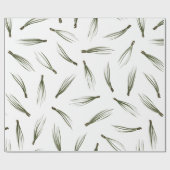 Waterverf Green Pine Tree Kerstmis Cadeaupapier (Vlak)