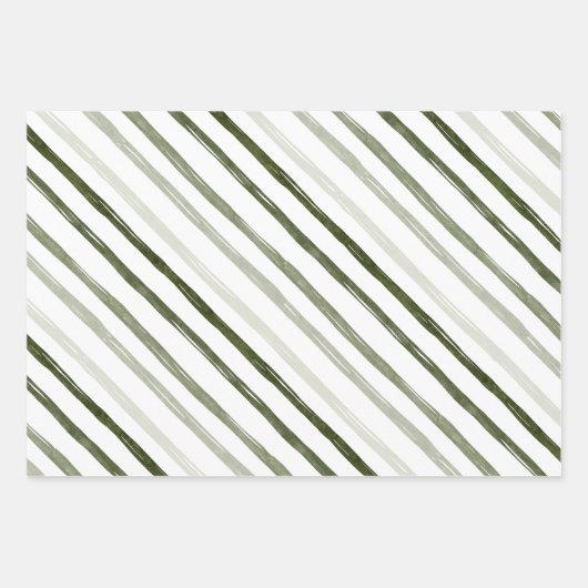 Waterverf Green Pine Tree Kerstmis Inpakpapier Vel (Voorkant 3)