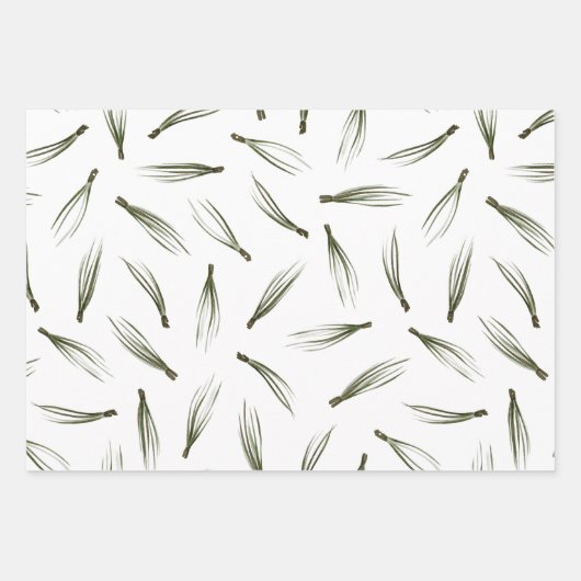 Waterverf Green Pine Tree Kerstmis Inpakpapier Vel (Voorkant)