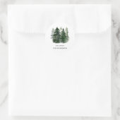 Waterverf Green Pine Trees Simple Holiday Ronde Sticker (Tas)