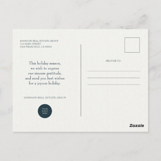 Waterverf Green Pine Trees | Vakantiegroet Briefkaart (Achterkant)