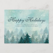 Waterverf Green Pine Trees | Vakantiegroet Briefkaart (Voorkant)