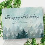 Waterverf Green Pine Trees | Vakantiegroet Briefkaart<br><div class="desc">Uw zakelijke logo kan hier worden toegevoegd: http://www.zazzle.com/selectpartysupplies</div>