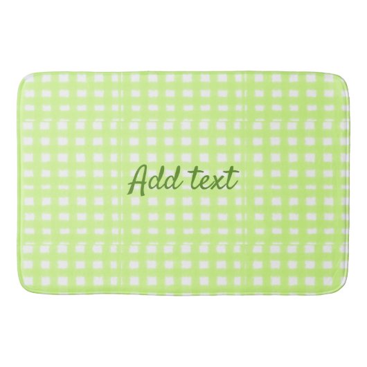 Waterverf Green Plaid Ginham Gepersonaliseerde Voe Badmat (Voorkant)