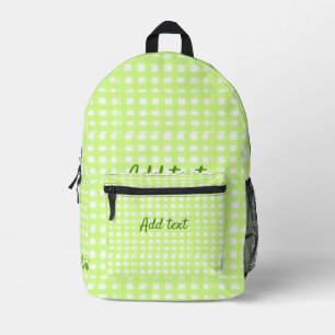 Waterverf Green Plaid Ginham Gepersonaliseerde Voe Bedrukte Rugzak