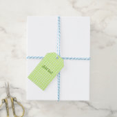 Waterverf Green Plaid Ginham Gepersonaliseerde Voe Cadeaulabel (Met Touw)