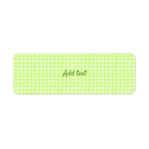 Waterverf Green Plaid Ginham Gepersonaliseerde Voe Etiket