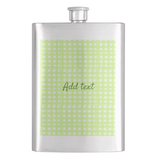 Waterverf Green Plaid Ginham Gepersonaliseerde Voe Flacon (Voorkant)