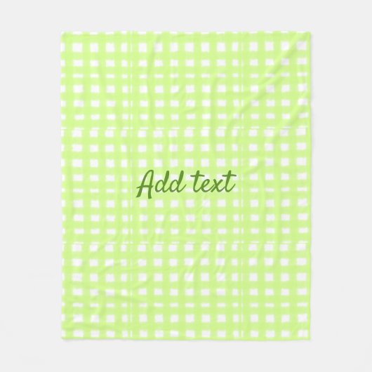 Waterverf Green Plaid Ginham Gepersonaliseerde Voe Fleece Deken (Voorkant)