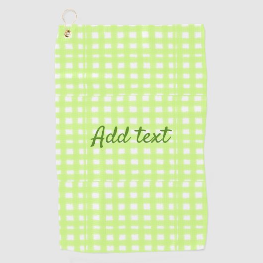 Waterverf Green Plaid Ginham Gepersonaliseerde Voe Golfhanddoek (Voorkant)