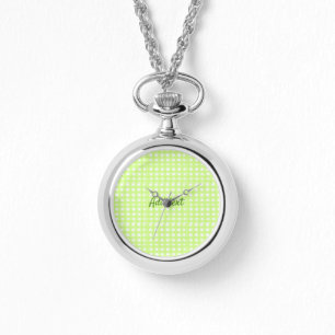 Waterverf Green Plaid Ginham Gepersonaliseerde Voe Horloge