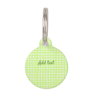 Waterverf Green Plaid Ginham Gepersonaliseerde Voe Huisdierpenning