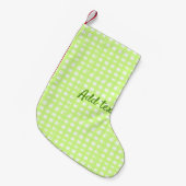 Waterverf Green Plaid Ginham Gepersonaliseerde Voe Kleine Kerstsok (Voorkant (Hangend))