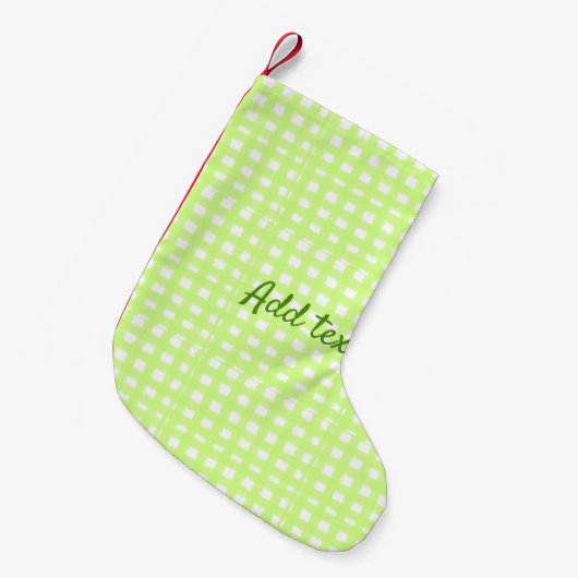 Waterverf Green Plaid Ginham Gepersonaliseerde Voe Kleine Kerstsok (Voorkant (Hangend))