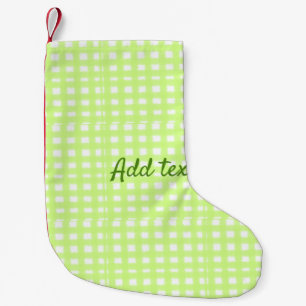 Waterverf Green Plaid Ginham Gepersonaliseerde Voe Kleine Kerstsok